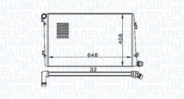 MAGNETI MARELLI 350213157300 Engine radiator 648 x 408 x 32 mm, Mechanically jointed cooling fins