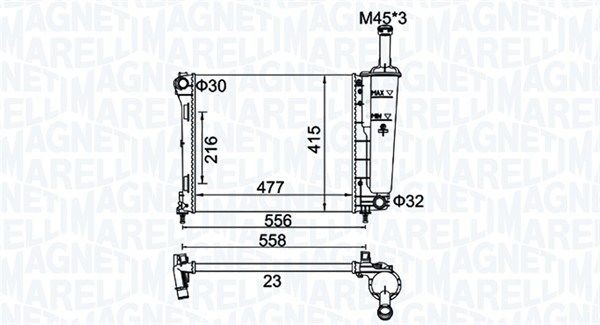 Great value for money - MAGNETI MARELLI Engine radiator 350213183900