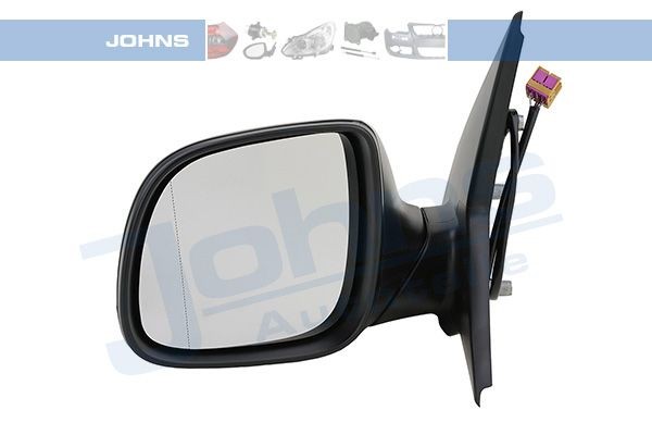 JOHNS 95 68 37-21 Wing mirror Left, black, for electric mirror adjustment, Aspherical, Heatable