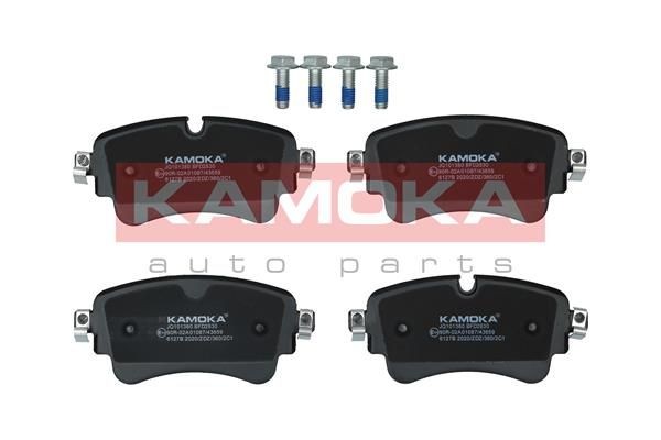 KAMOKA JQ101380 Brake pad set Rear Axle, with acoustic wear warning, with accessories