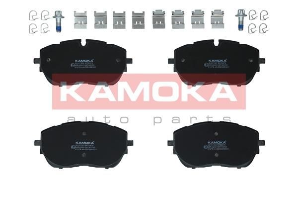 Kit pastiglie freno KAMOKA Assale anteriore, senza contatto segnalazione usura, con accessori - JQ101393
