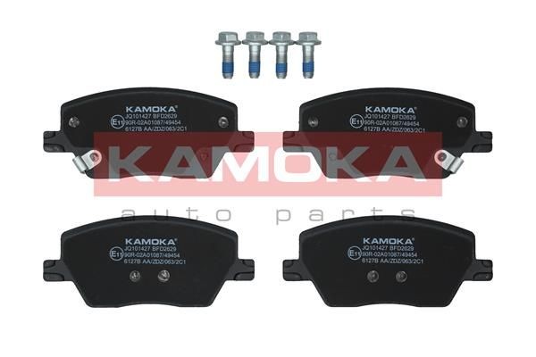 KAMOKA JQ101427 Brake pad set Front Axle, with acoustic wear warning, with accessories
