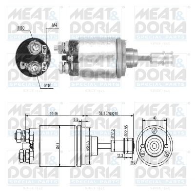 46325 MEAT & DORIA Magnetschalter, Anlasser IVECO MK