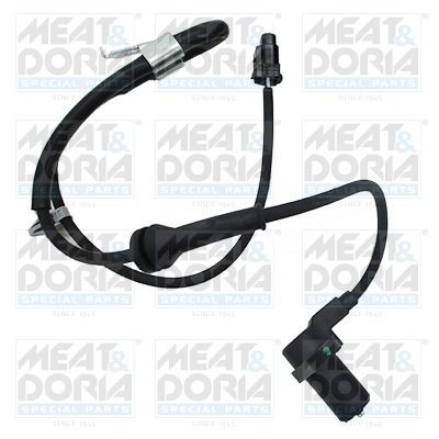 MEAT & DORIA Front Axle Left, Inductive Sensor, 2-pin connector, 1,5 kOhm, 765mm, 28mm, black, oval Total Length: 765mm, Number of pins: 2-pin connector Sensor, wheel speed 901107 buy