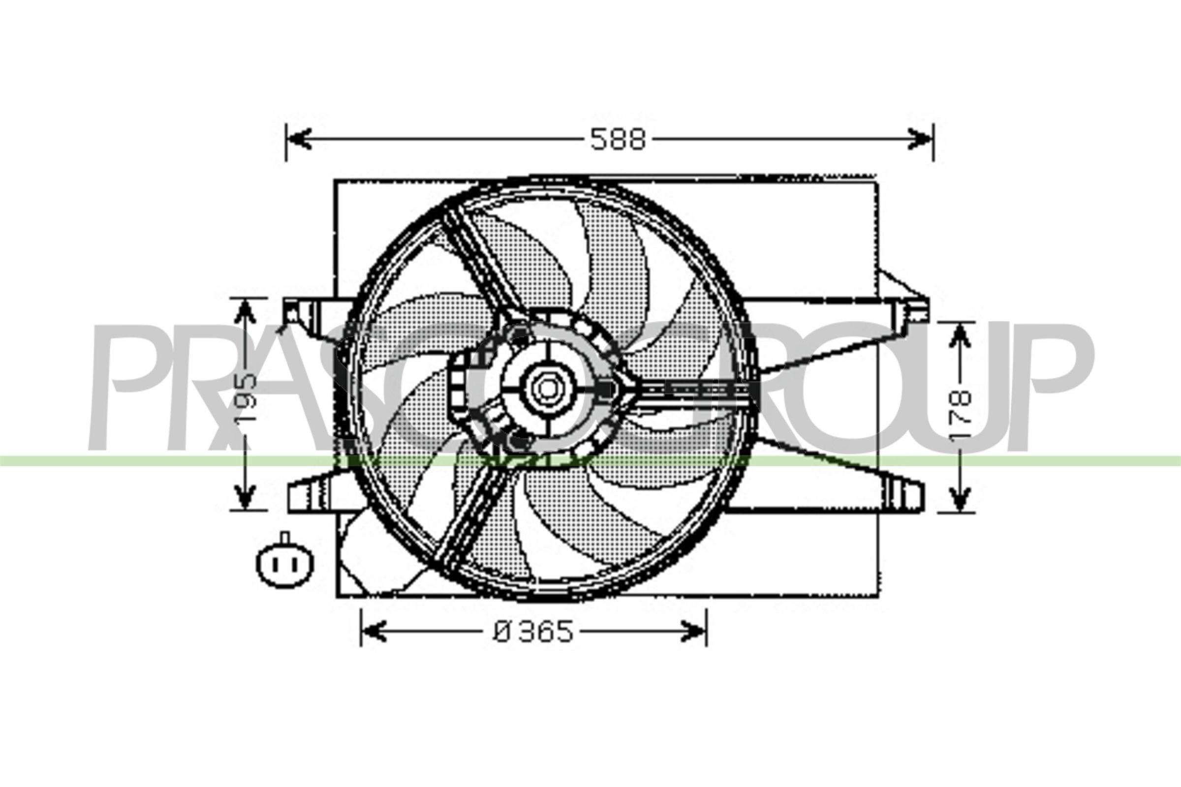 FD7541 PRASCO D1: 365 mm, 12V, 250W Cooling Fan FD340F002 buy