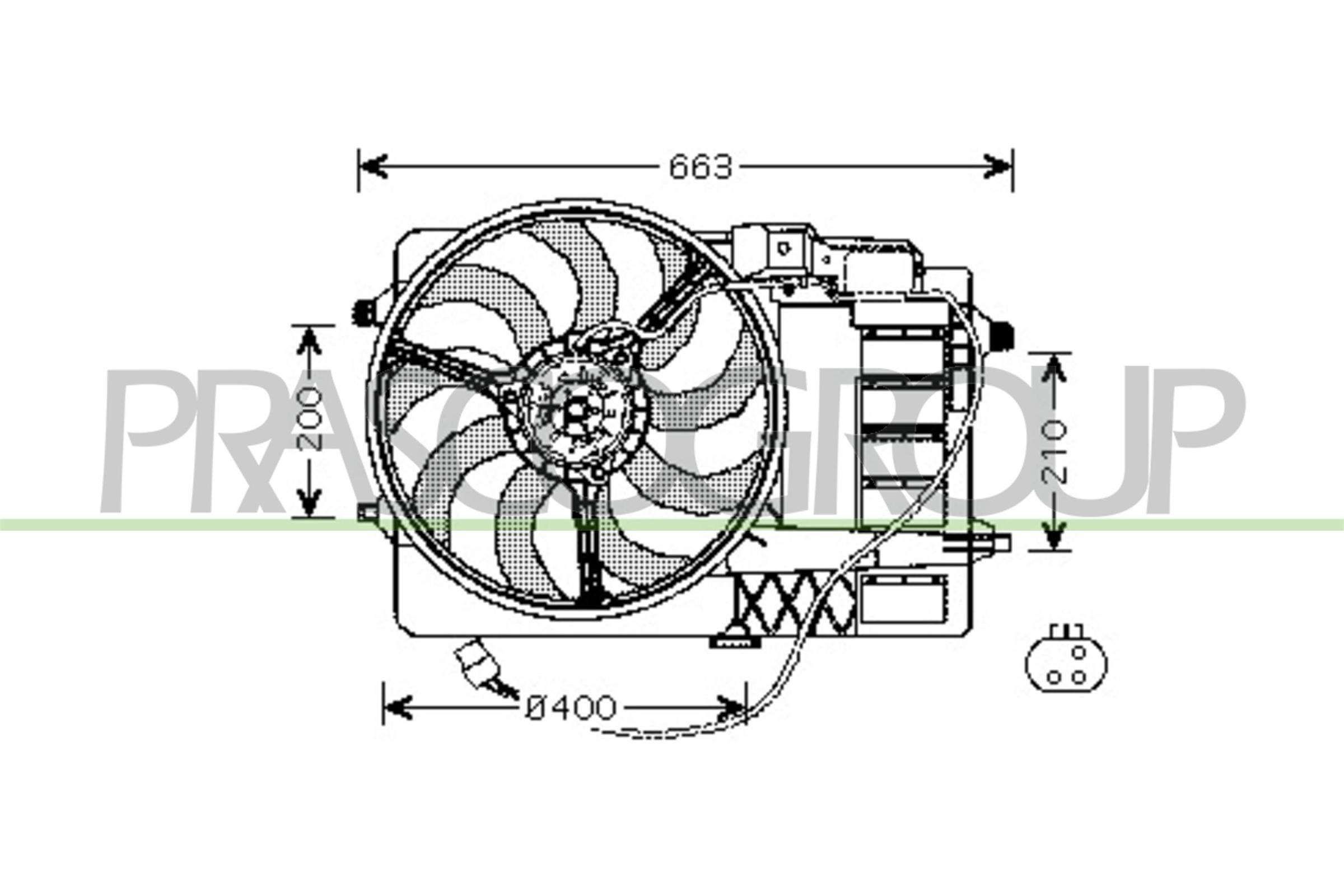 BW7516 PRASCO D1: 400 mm, 12V, 260W Cooling Fan MN304F002 buy