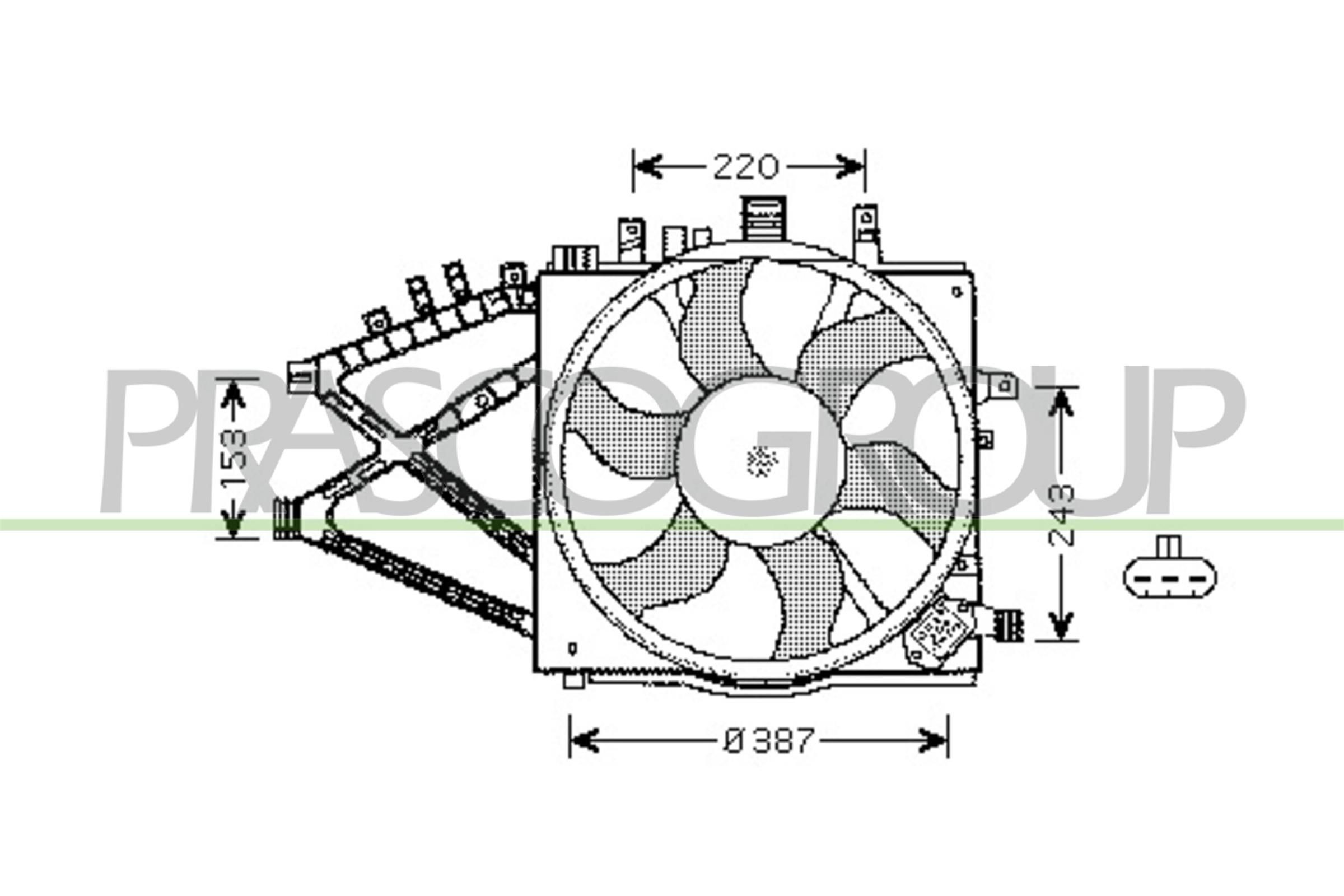 OL7521 PRASCO OP030F004 Fan, radiator 9129965