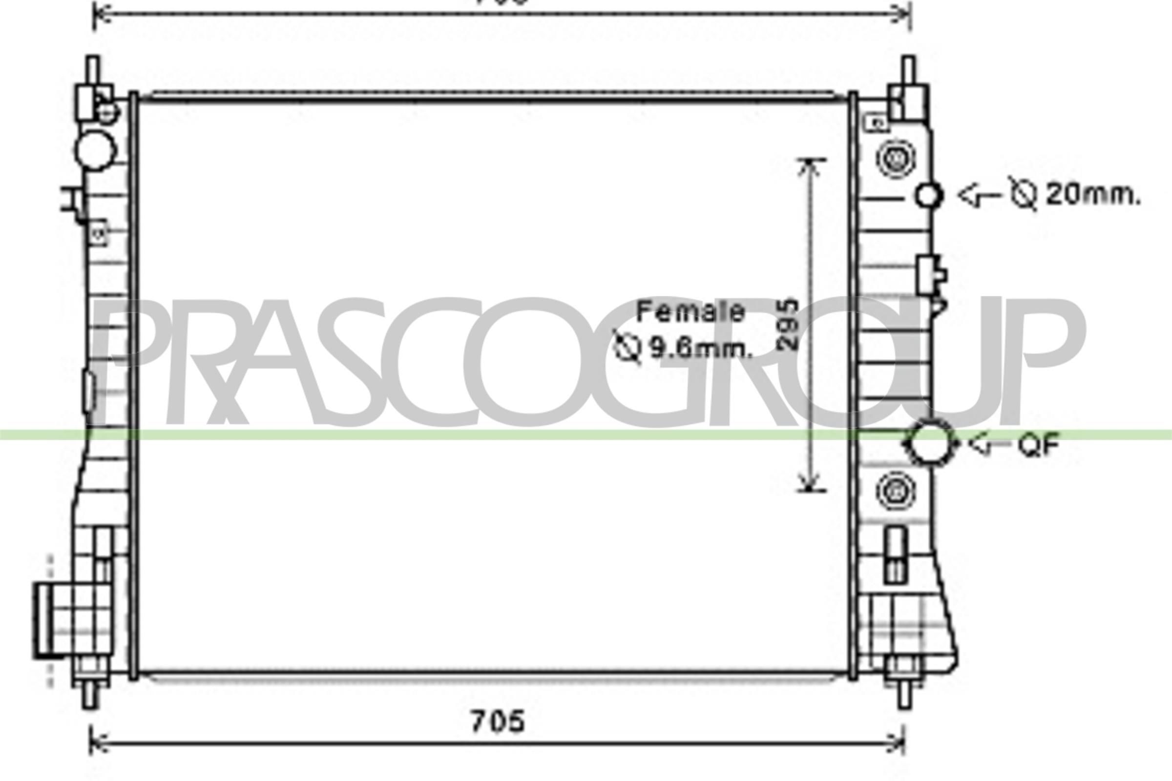 OL2655 PRASCO Aluminium, 620 x 507 x 26 mm, with quick couplers, Brazed cooling fins Radiator OP700R002 buy