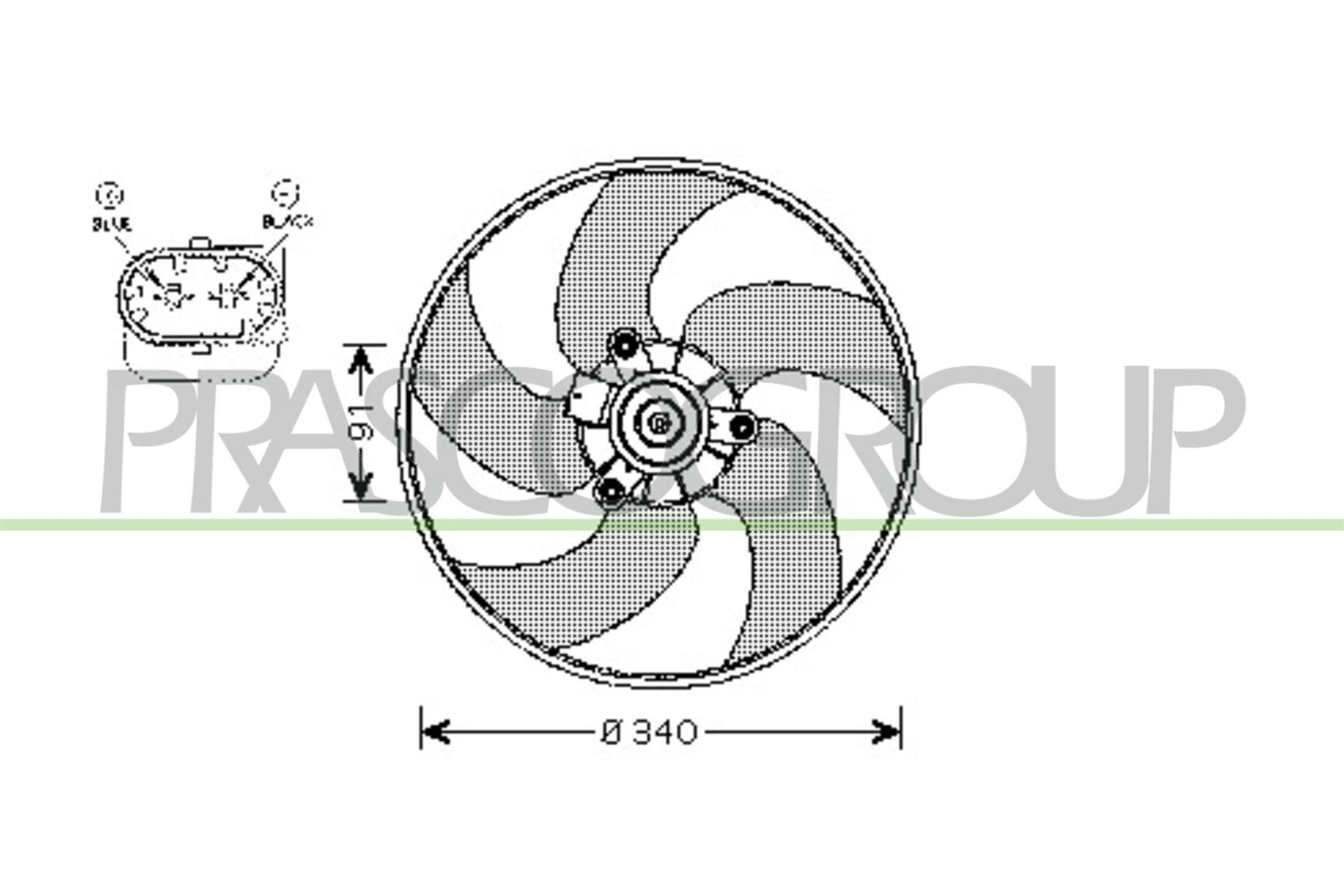 PE7522 PRASCO D1: 340 mm, 12V, 100W Cooling Fan PG009F002 buy
