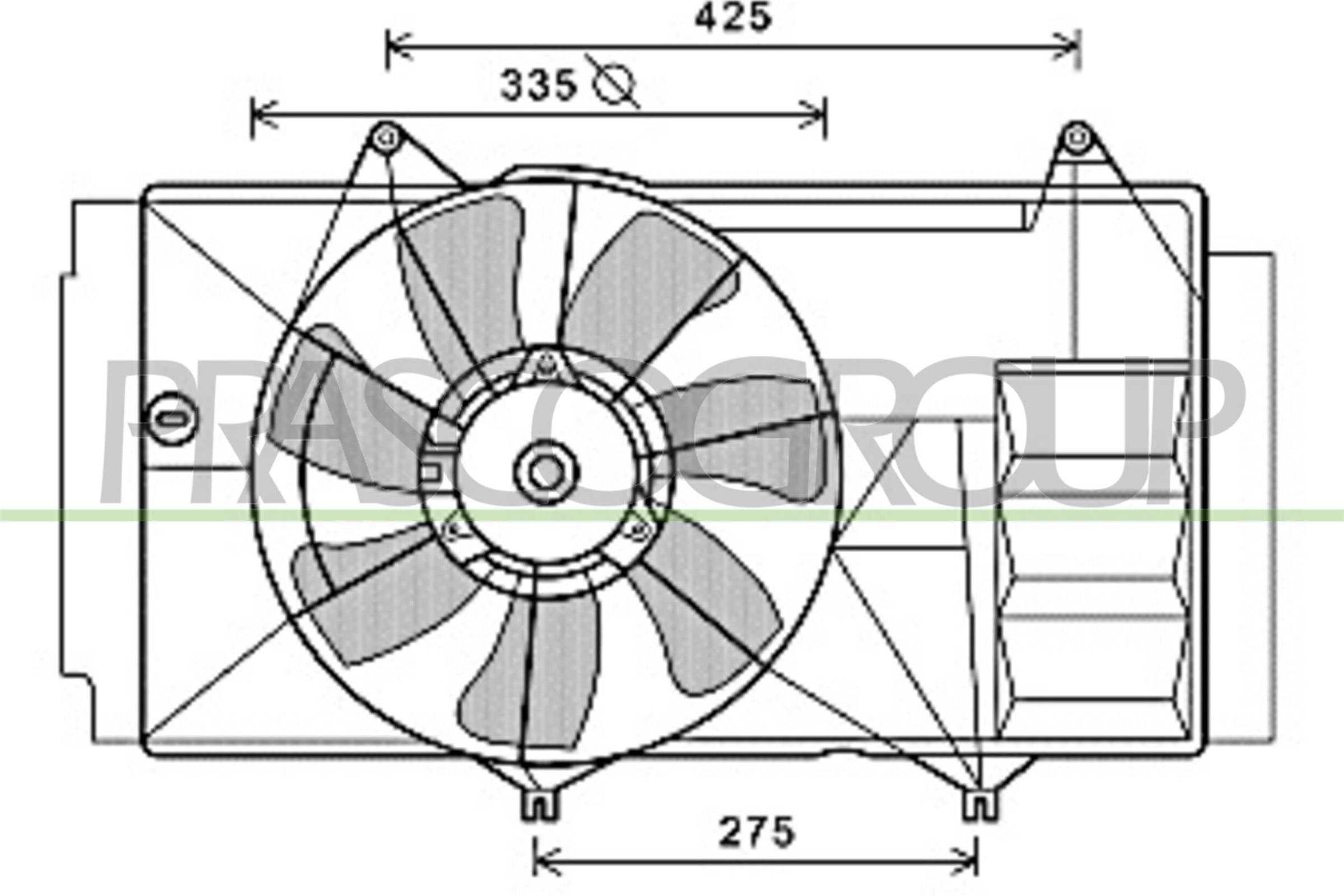 TO7580 PRASCO TY324F003 Fan, radiator 16361 0N010