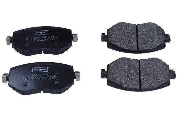 MAXGEAR 19-3674 Brake pad set with acoustic wear warning, with brake caliper screws