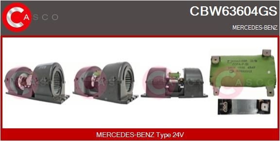 CBW63604GS CASCO Heater blower motor MERCEDES-BENZ for left-hand drive vehicles