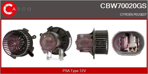 CBW70020GS CASCO Heater blower motor PEUGEOT for left-hand drive vehicles