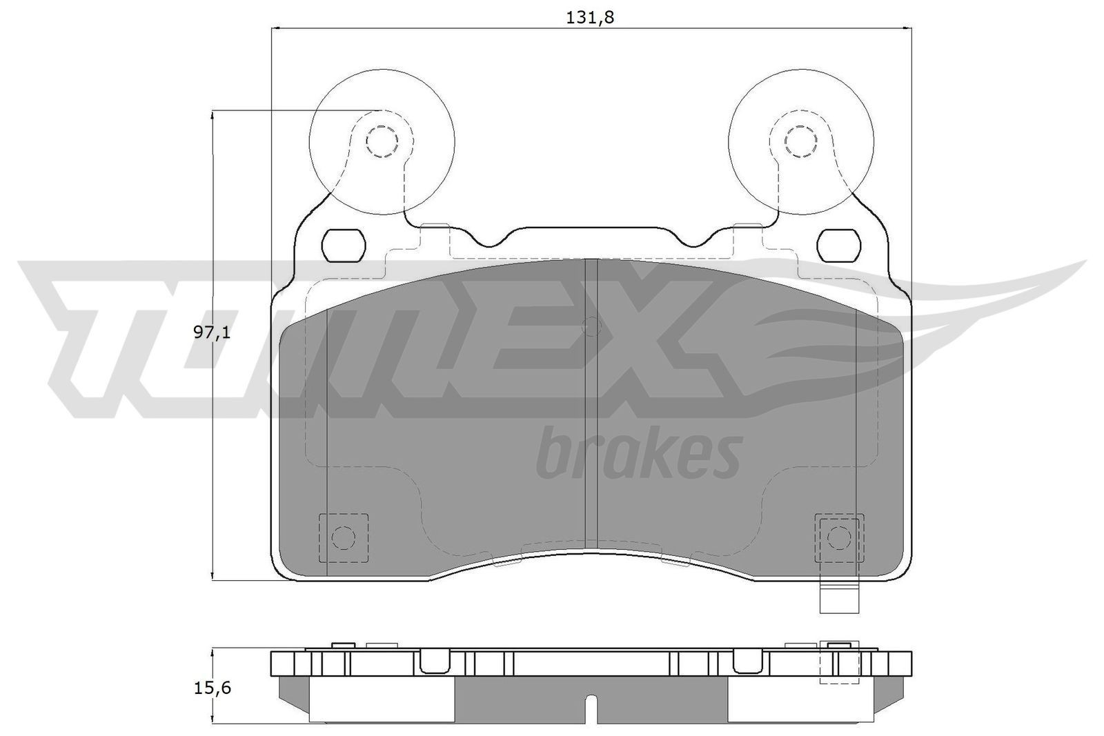 Brake pad set TOMEX brakes Front Axle, with counterweights - TX 18-89