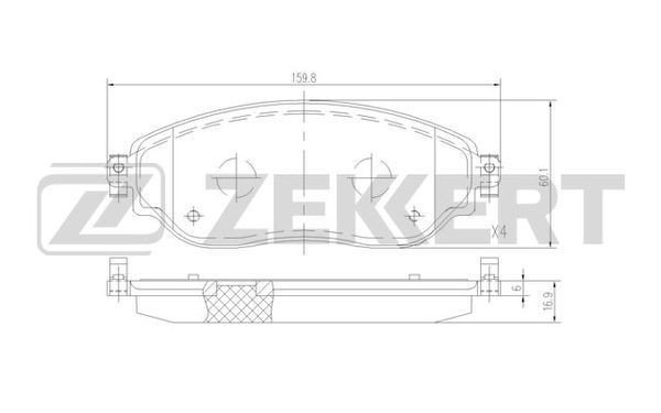 ZEKKERT Front Axle, not prepared for wear indicator Width: 60,1mm, Thickness: 16,9mm Brake pads BS-1523 buy