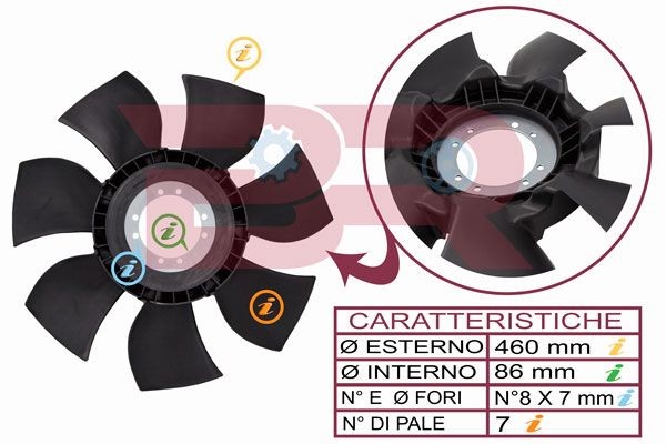 BOTTO RICAMBI 460 mm Fan Wheel, engine cooling BRAC8717 buy