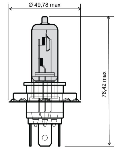 G.A.C. MOBYLETTE Glühlampe, Fernscheinwerfer H4 12V 60/55W, Halogen, weiß RMS 246510055