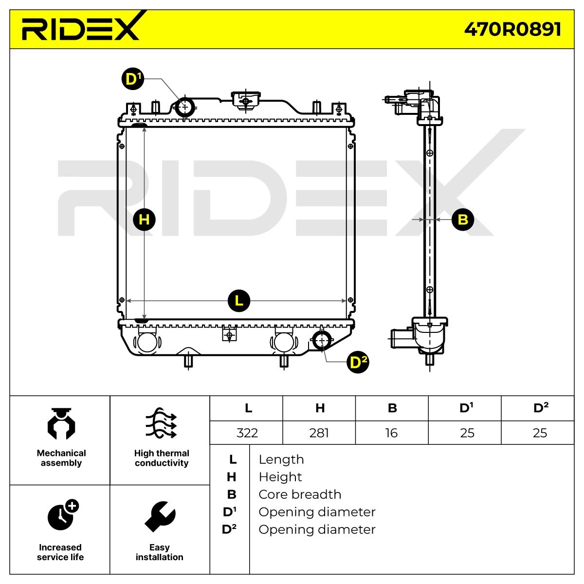 RIDEX Radiators 470R0891 buy online