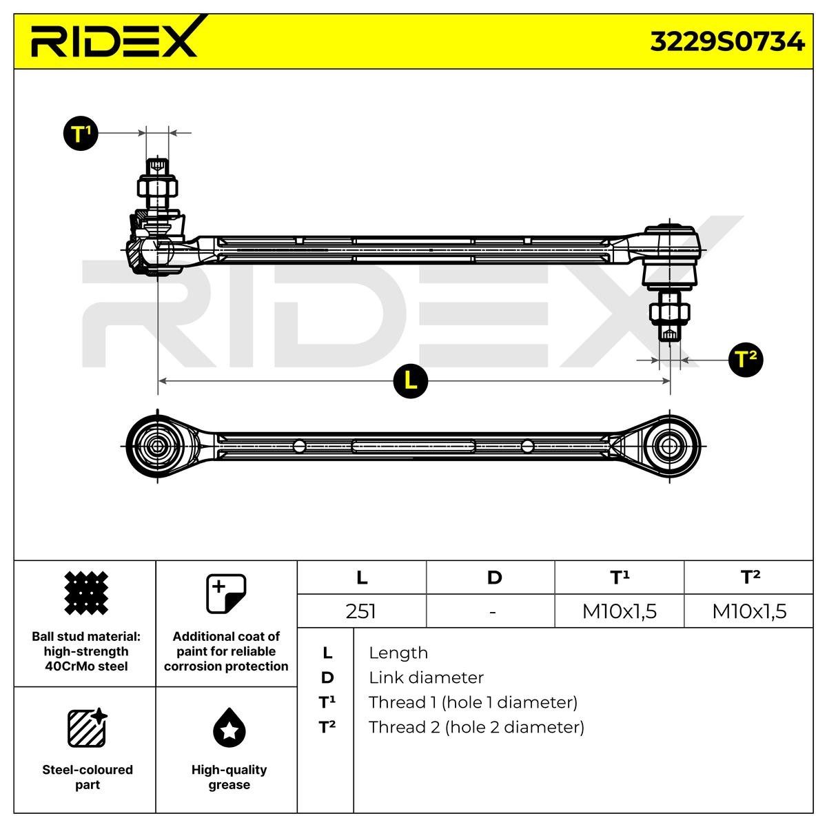 OEM-quality RIDEX 3229S0734 Link rod