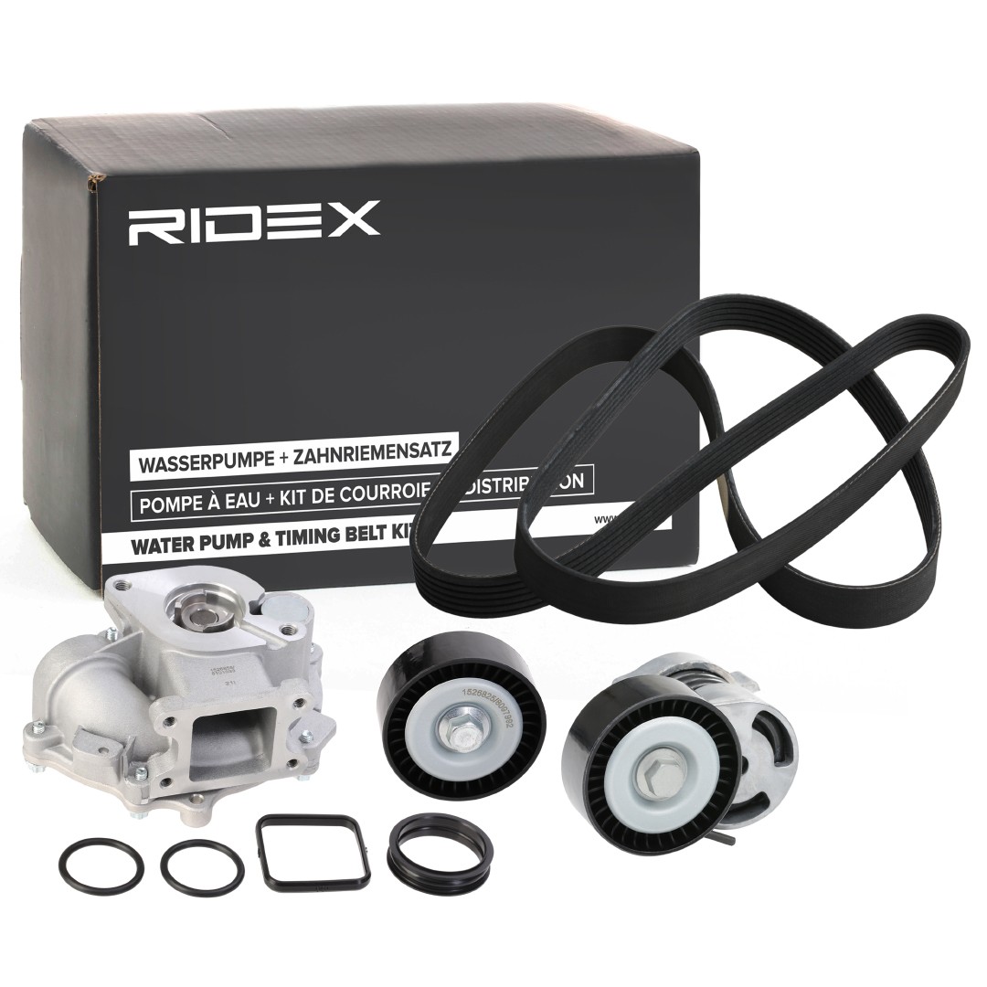 RIDEX 4172P0031 Serpentine belt kit BMW 3 Compact (E46) 318 ti 136 hp Petrol 2003