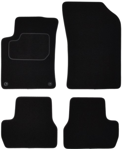 Velours Fußmatten für Citroen C3 Bj 2002-2009 mit Absatzschoner schwarz BASIC 