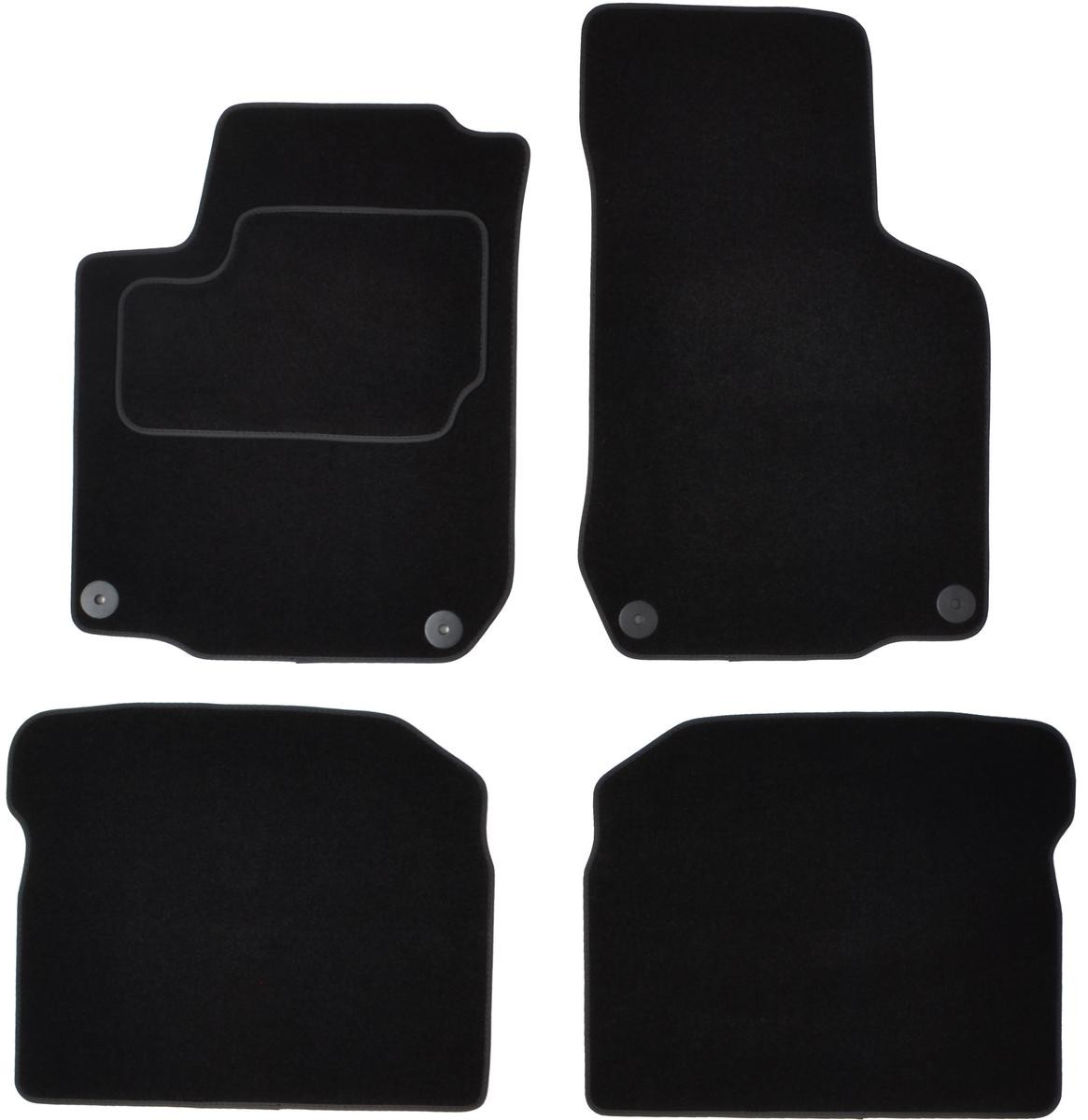 Foot mats CUSTOPOL Textile, Front and Rear, Quantity: 4, black, Tailored - VW180C