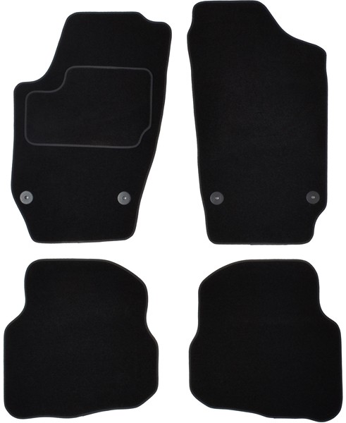 Floor mat CUSTOPOL Textile, Front and Rear, Quantity: 4, black, Tailored - VW335C