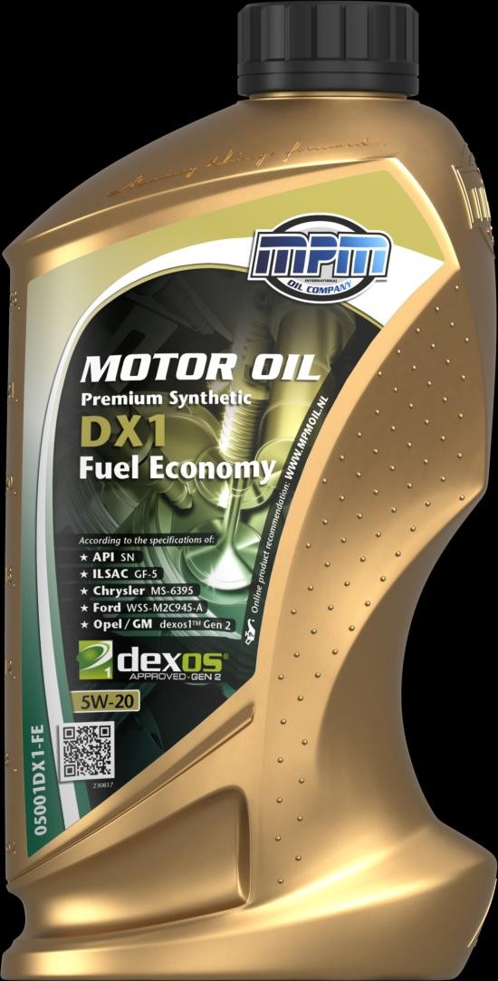 Car oil dexos1 gen 2 MPM - 05001DX1-FE Premium Synthetic, DX1 Fuel Economy