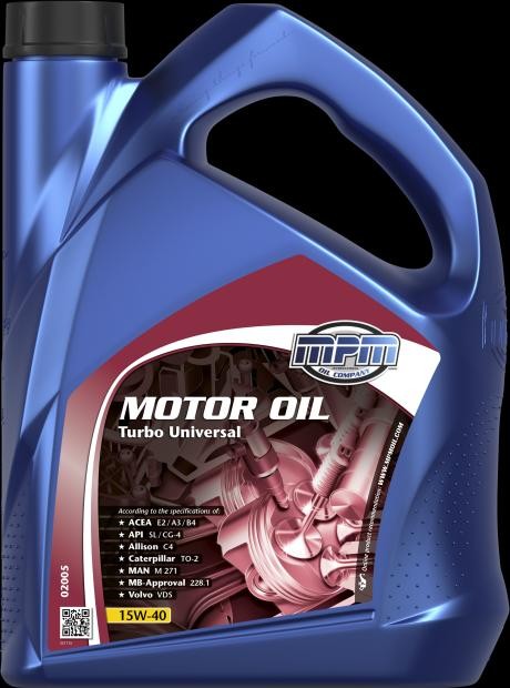 Motor oil MPM 15W-40, 5l, Contains mineral oil, Mineral Oil longlife 02005