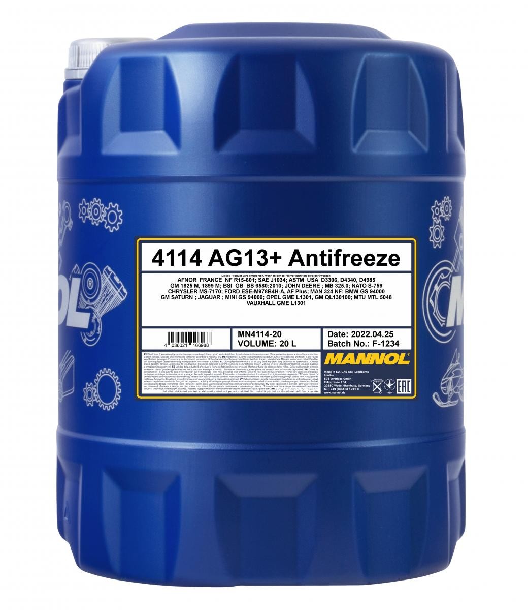 MANNOL AG13+ Advanced MN4114-20 Antifreeze G13 yellow, 20l, -38(50/50)