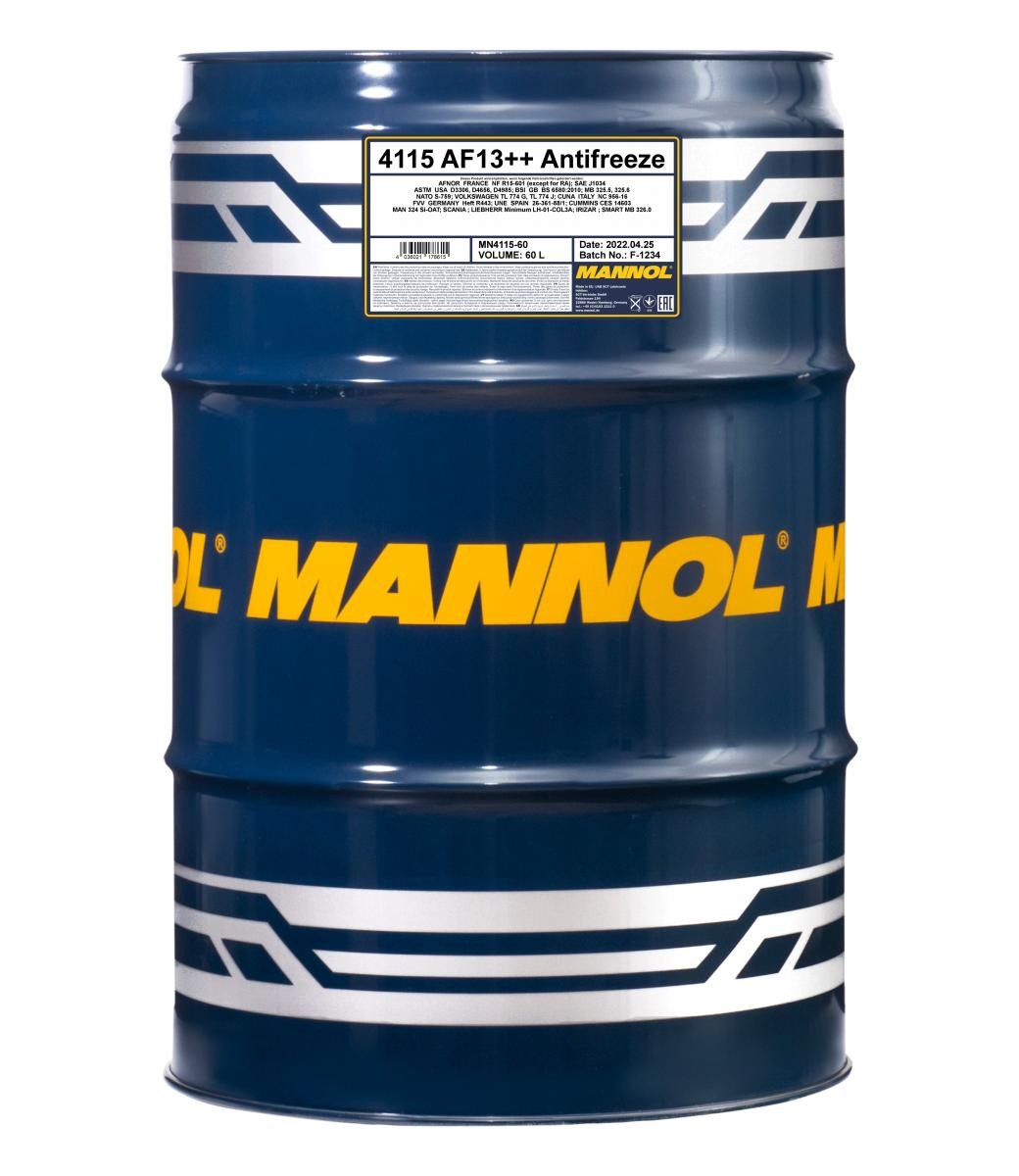 MZ TS Kühlmittel G12 Rot, 60l, -38(50/50) MANNOL AF13++, High-performance MN4115-60