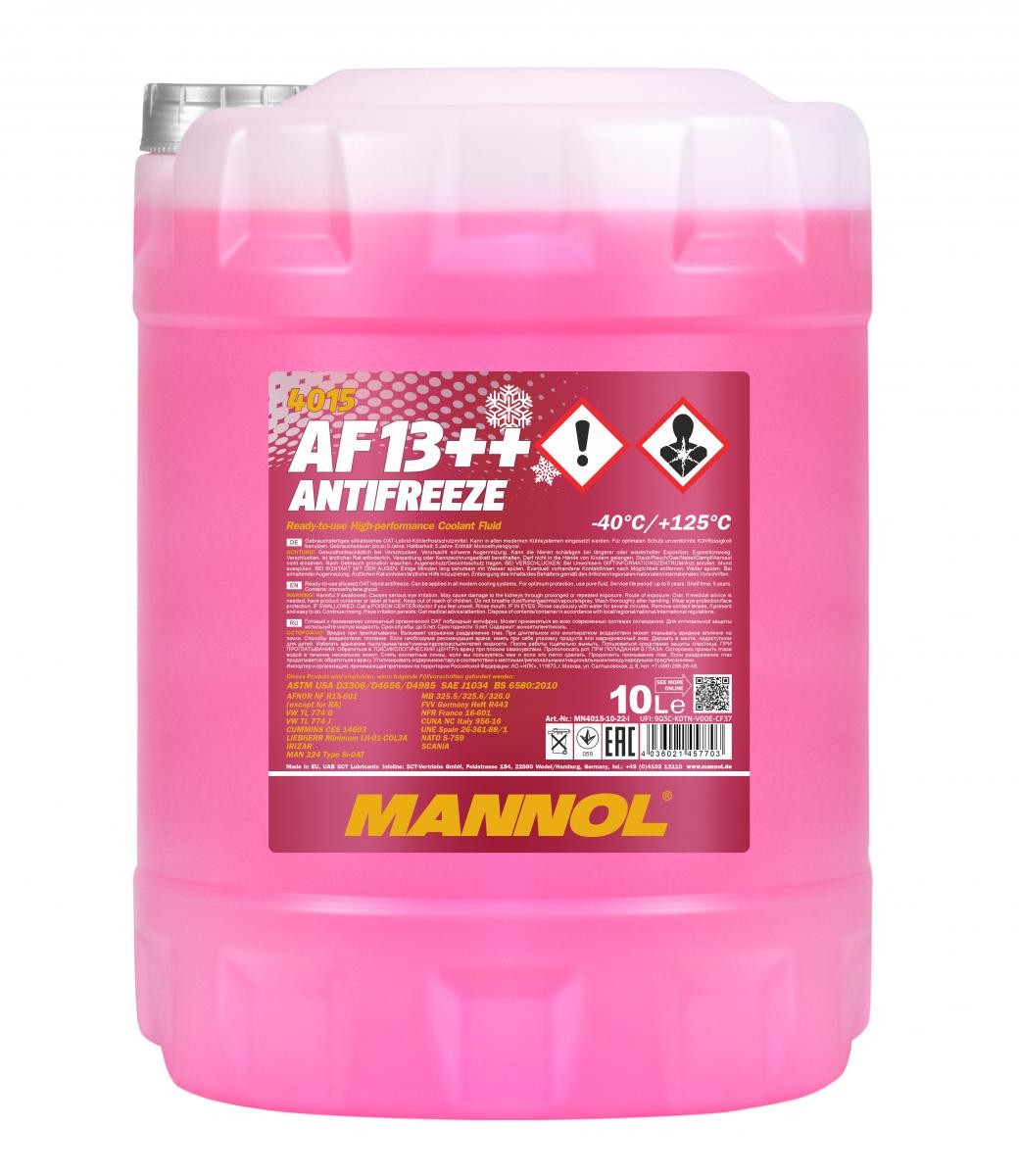 MASH SEVENTY FIVE Kühlmittel G12 Rot, 10l MANNOL AF13++, High-performance MN4015-10