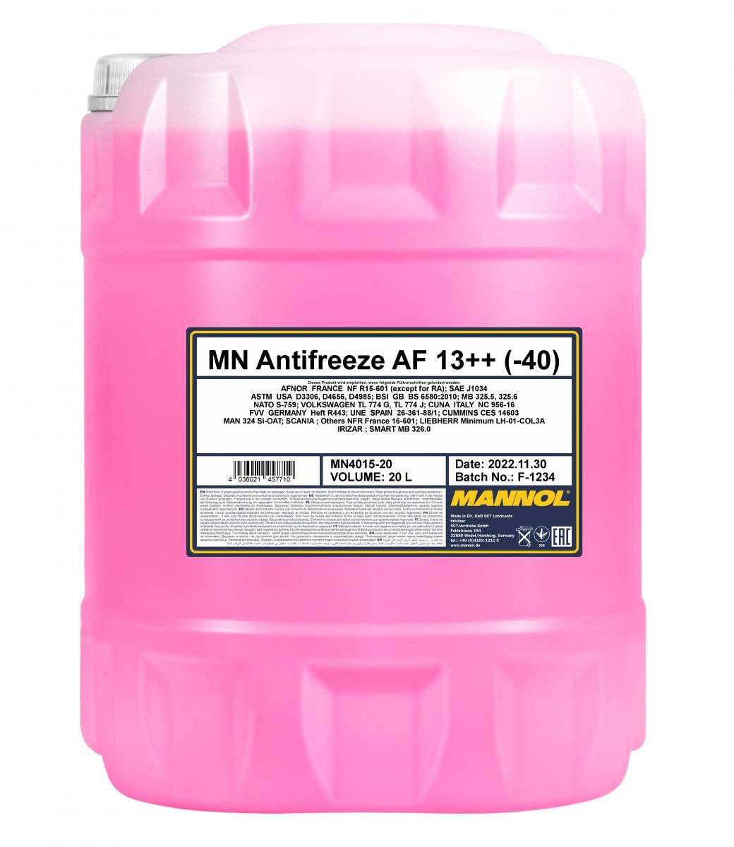 APRILIA LEONARDO Kühlmittel G12 Rot, 20l MANNOL AF13++, High-performance MN4015-20
