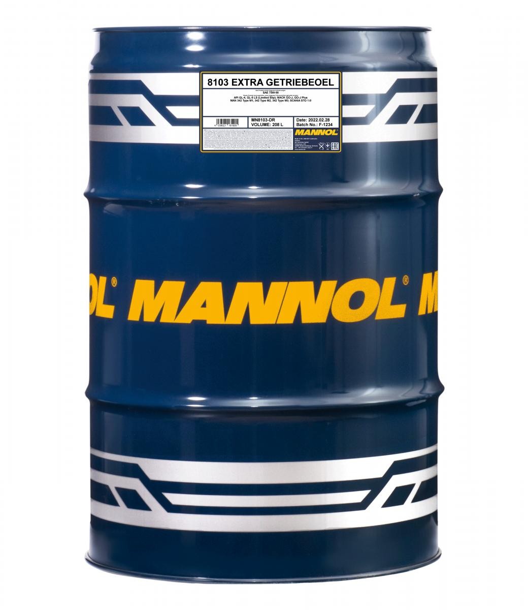 MANNOL Extra GL5, Getriebeoel 75W-90, Synthetic Oil, Capacity: 208l MAN 342 Type M1, MAN 342 Type M2, MAN 342 Type M3, MACK GO-J, MACK GO-J Plus, SCANIA STO 1:0 Transmission oil MN8103-DR buy