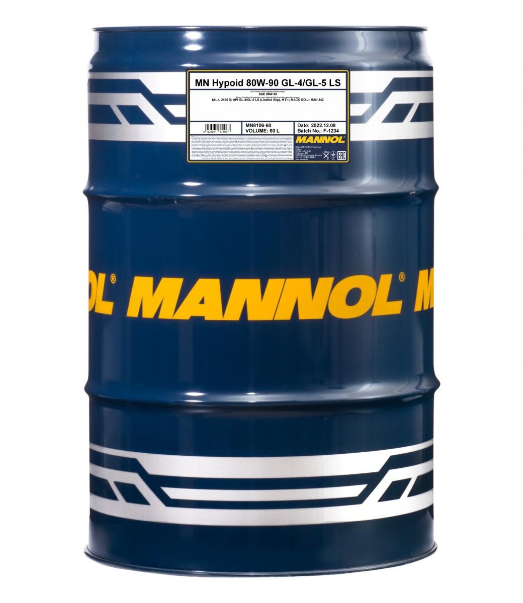 MANNOL Hypoid GL-5 80W-90, Mineralöl, Inhalt: 60l MIL-L 2105 D, MAN 342, MACK GO-J Getriebeöl MN8106-60 kaufen