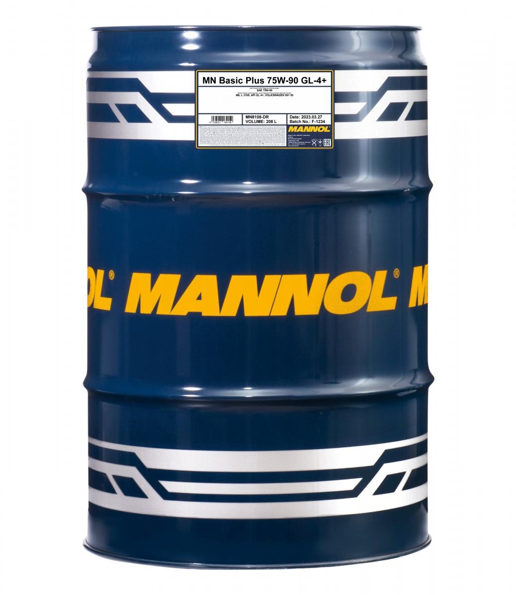 MANNOL Basic Plus GL-4+ 75W-90, Full Synthetic Oil, Capacity: 208l MIL-L 2105, VW 501 50 Transmission oil MN8108-DR buy