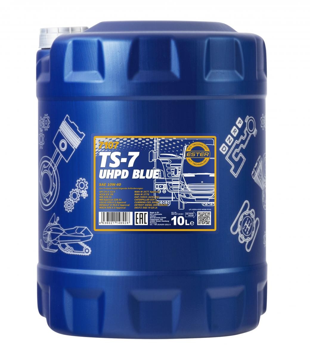 Aceite de motor para coche 10W-40 longlife gasolina - MN7107-10 MANNOL TS-7, UHPD Blue