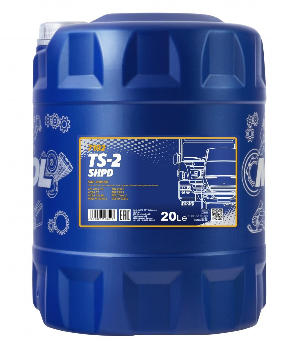 MANNOL MN7102-20 Motoröl für MERCEDES-BENZ LK/LN2 LKW in Original Qualität
