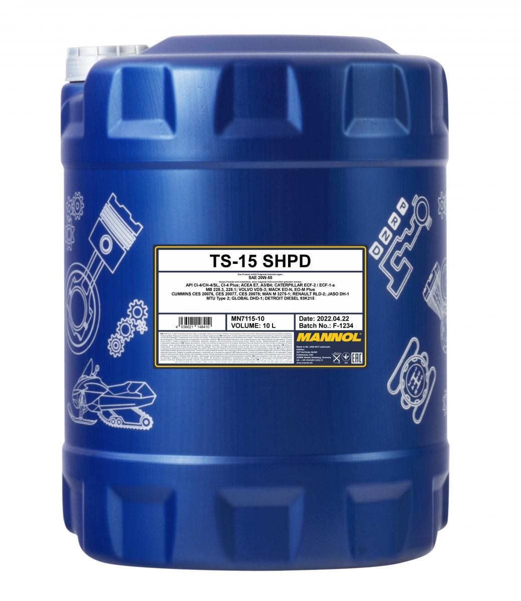 Automobile oil API SL MANNOL - MN7115-10 TS-15, SHPD