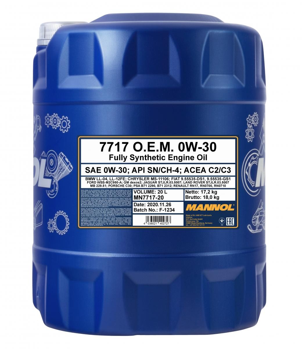 MN7717-20 MANNOL O.E.M. 0W-30, 20l Motoröl MN7717-20 günstig kaufen