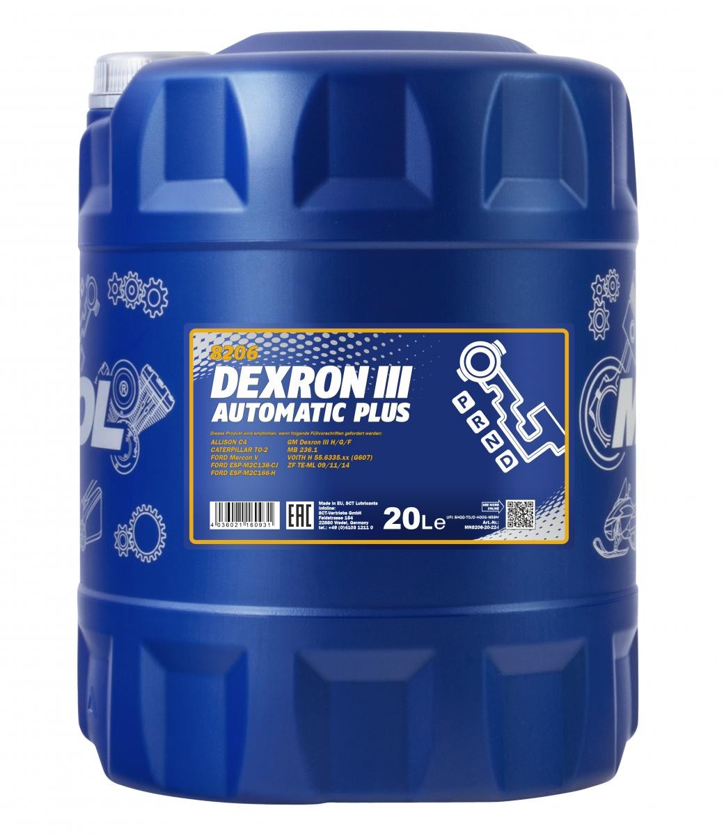 MANNOL Dexron III Automatic, Plus ATF III, 20l, red Automatic transmission oil MN8206-20 buy