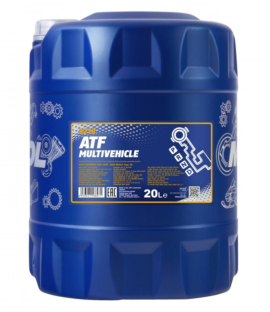 Image of MANNOL Automatic Transmission Fluid MERCEDES-BENZ,VOLVO,IVECO MN8218-20 ATF,Automatic Transmission Oil,Oil, automatic transmission