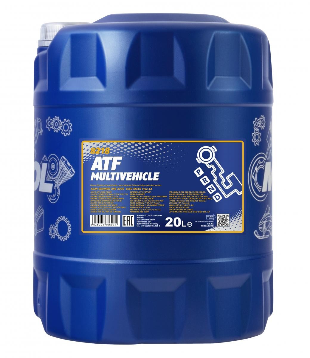 MANNOL Automatic Transmission Fluid MERCEDES-BENZ,VOLVO,IVECO MN8218-20 ATF,Automatic Transmission Oil,Oil, automatic transmission