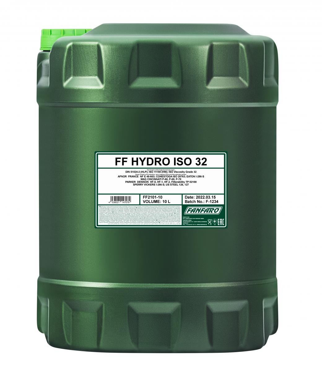 FANFARO Hydro, ISO 32 Capacity: 10l ISO VG 32, DIN 51524-2 HLP, ISO 11158 HM Hydraulic fluid FF2101-10 buy