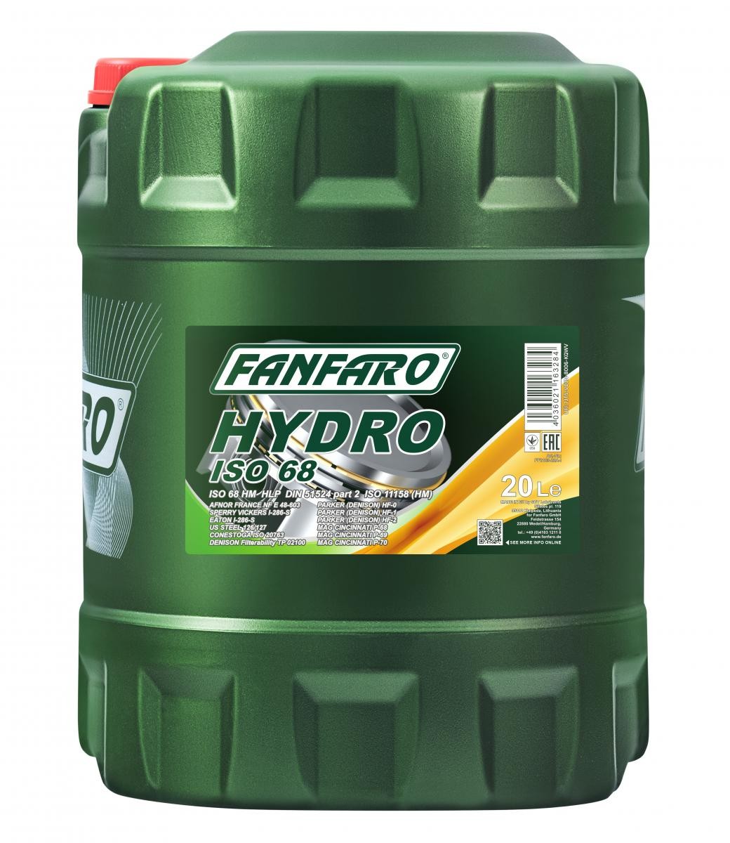 FANFARO Hydro, ISO 68 Inhalt: 20l DIN 51524-2 HLP, ISO 11158 HM, ISO VG 68 Hydrauliköl FF2103-20 kaufen