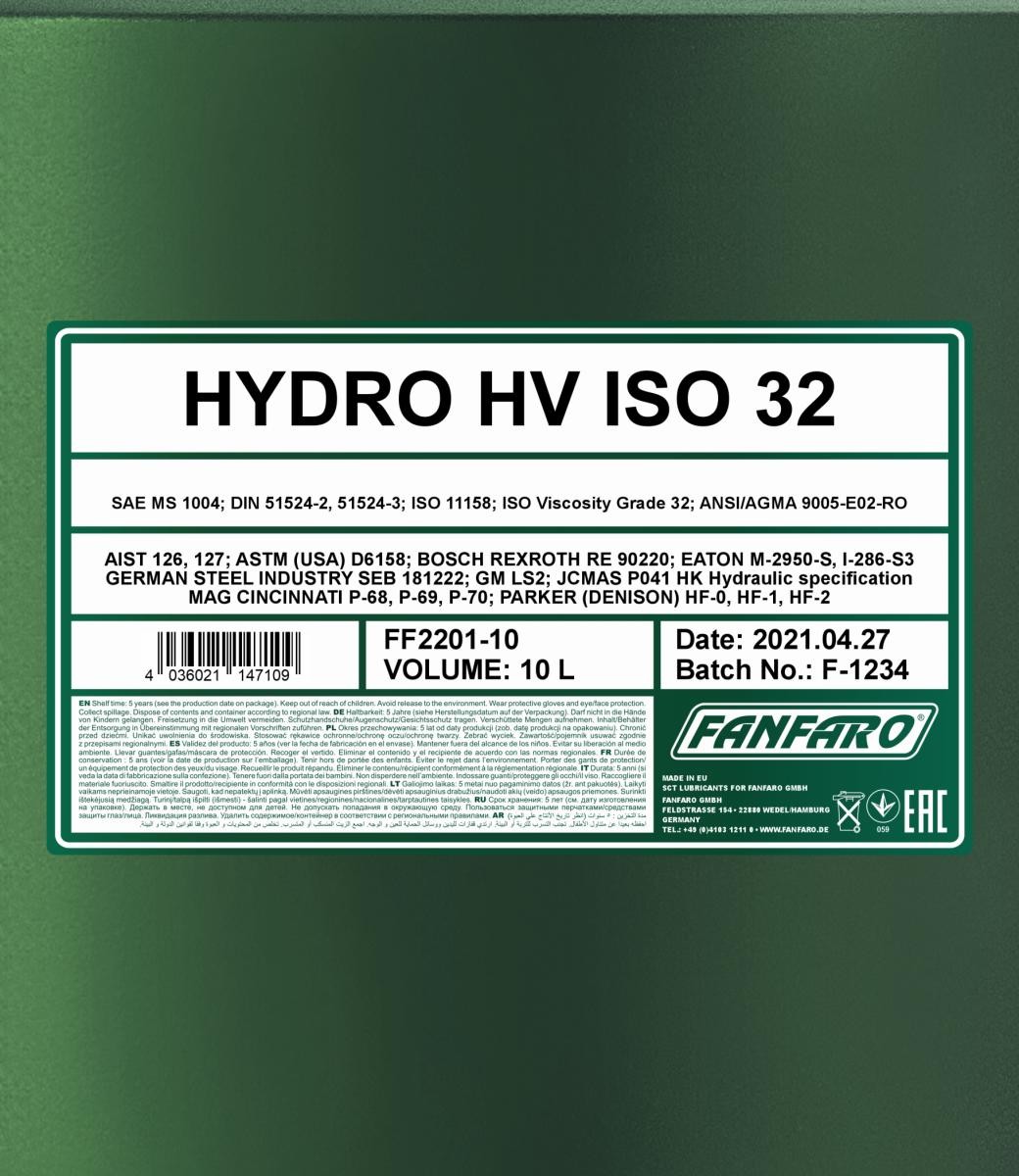 FANFARO Hydraulic fluid FF2201-10