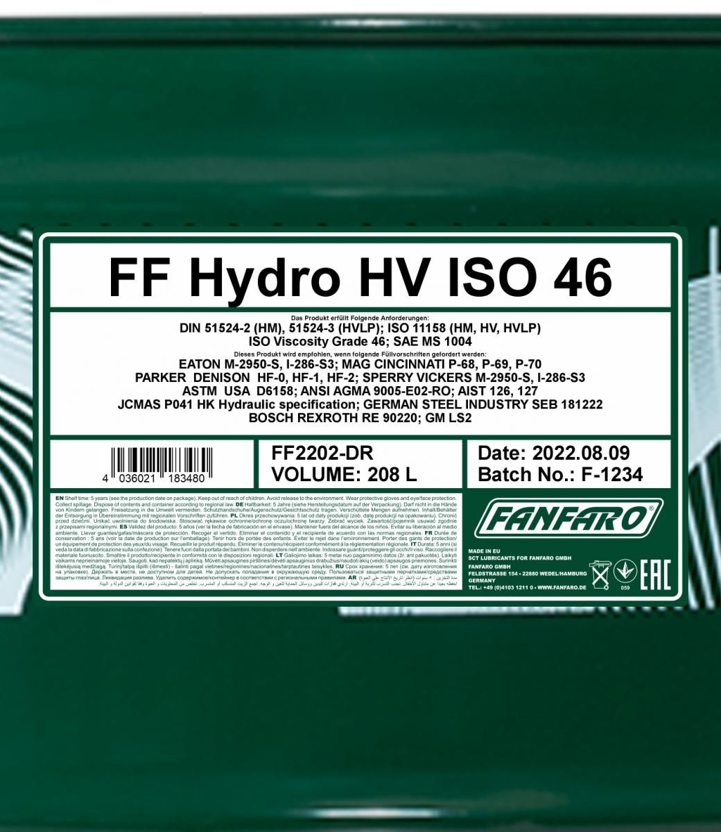 FANFARO Hydraulic fluid FF2202-DR