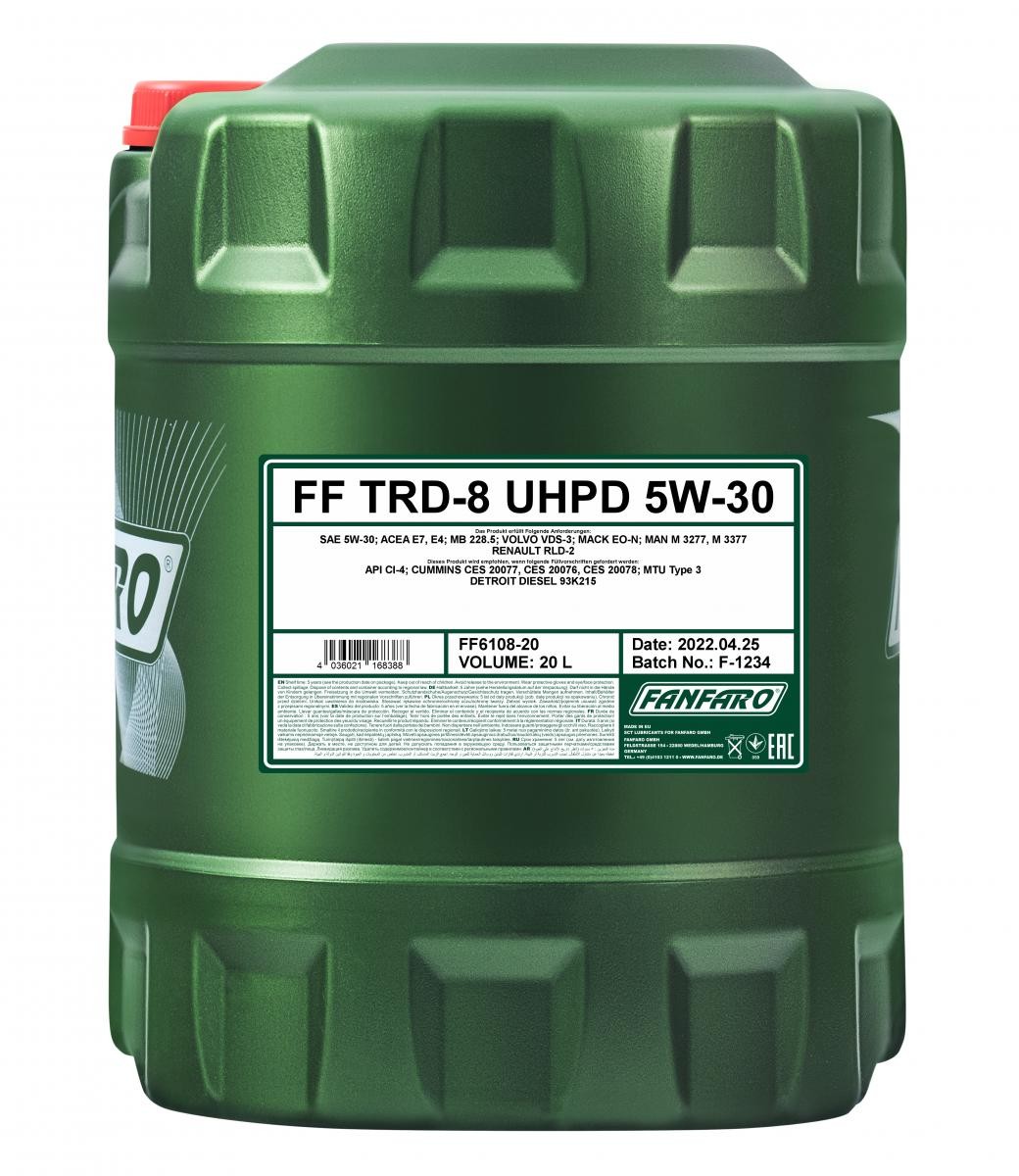Motor oil FANFARO 5W-30, 20l, Synthetic Oil longlife FF6108-20