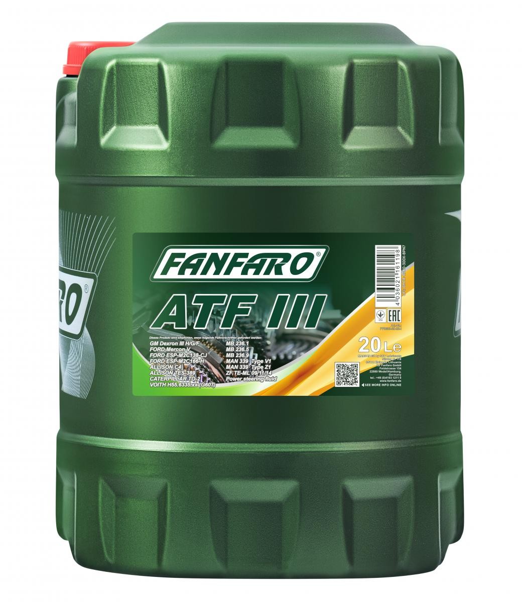 FF8603-20 FANFARO Gearbox oil VOLVO ATF III, 20l, red