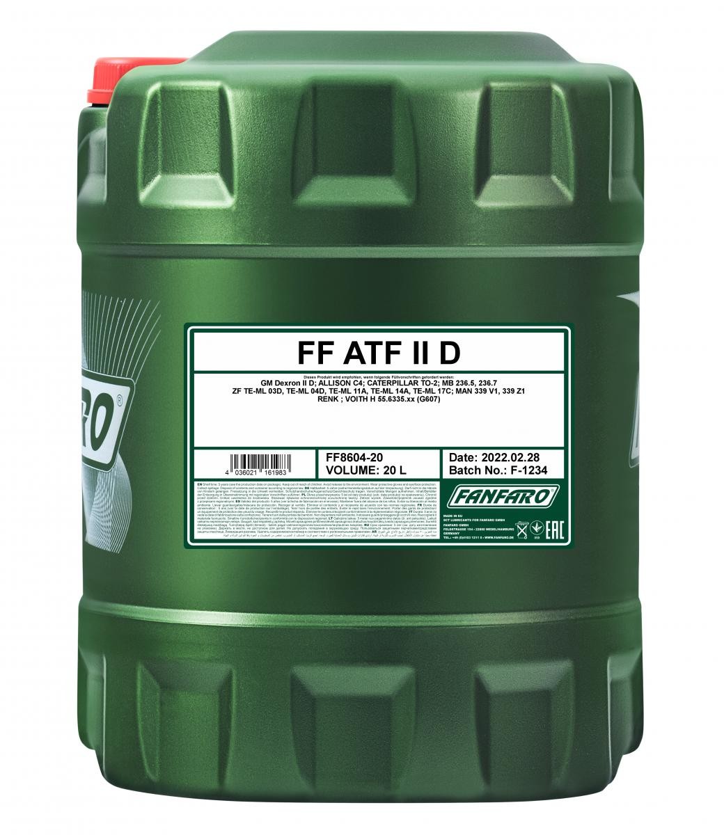 FANFARO ATF II D FF8604-20 Automatic transmission fluid ATF II, 20l, Yellow